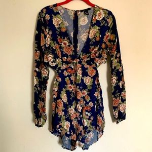 Forever 21 cutout floral romper